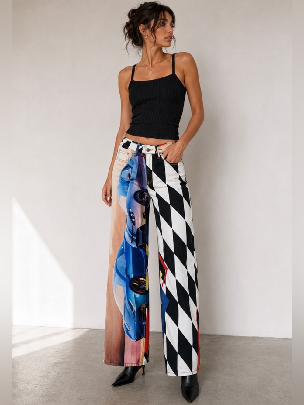 Forever 21 High Waist Straight Leg Race Car Jeans Size 26 NWT
